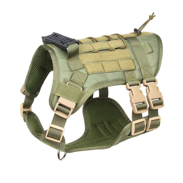 Tactical No-Pull Dog Harness, Adjustable MOLLE Vest for Medium & Large Dogs