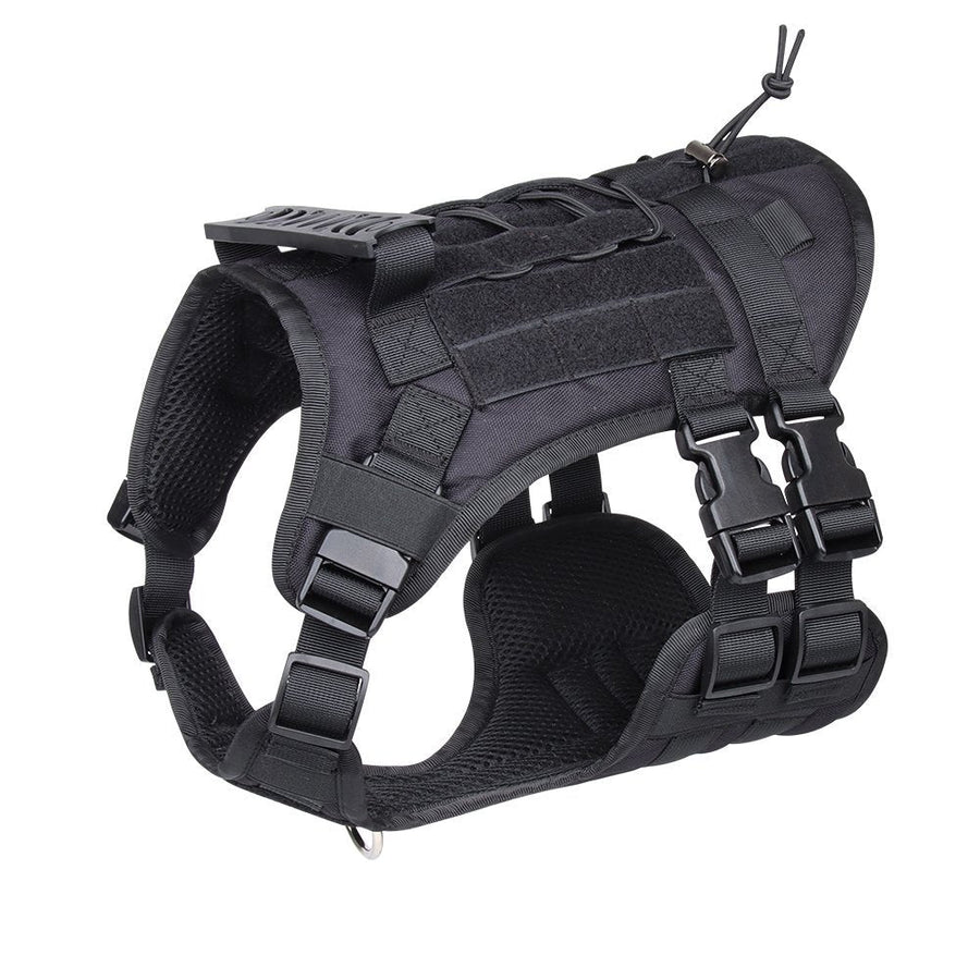 Tactical No-Pull Dog Harness, Adjustable MOLLE Vest for Medium & Large Dogs