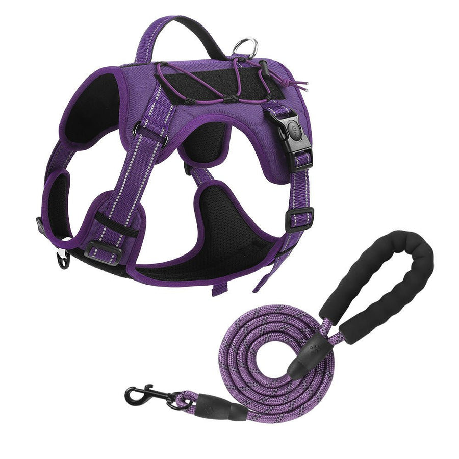 Tactical Dog Harness & Reflective Leash Set - Lightweight, Adjustable S-XL
