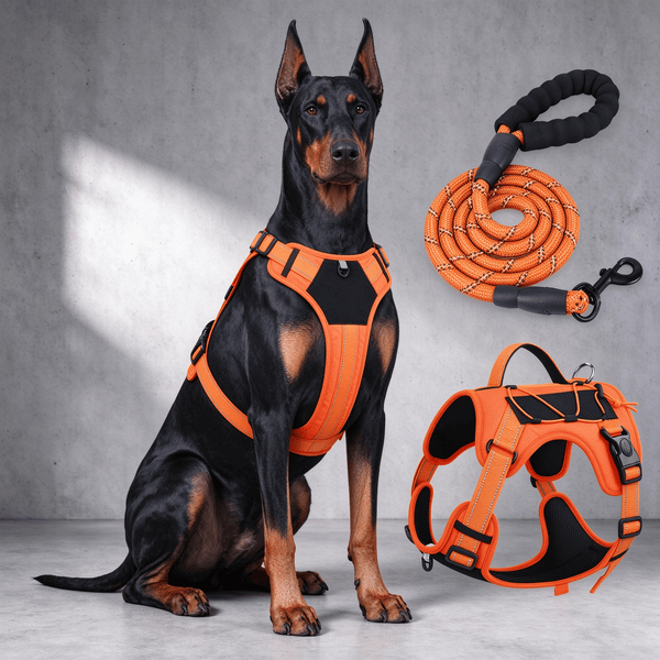 Tactical Dog Harness & Reflective Leash Set - Lightweight, Adjustable S-XL