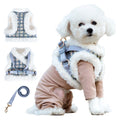 Tweed Fleece No-Pull Dog Harness and Leash Set for Small Dogs