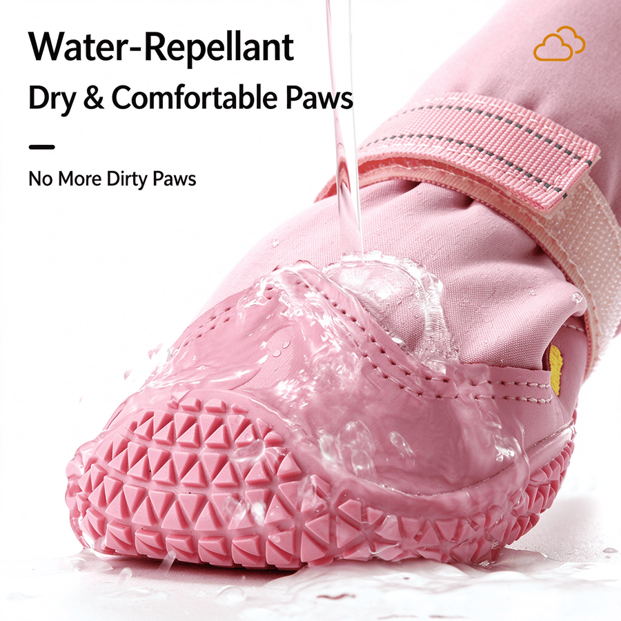 Waterproof Dog Rain Boots, Anti-Slip Fleece-Lined Dog Shoes – Fluffy Me